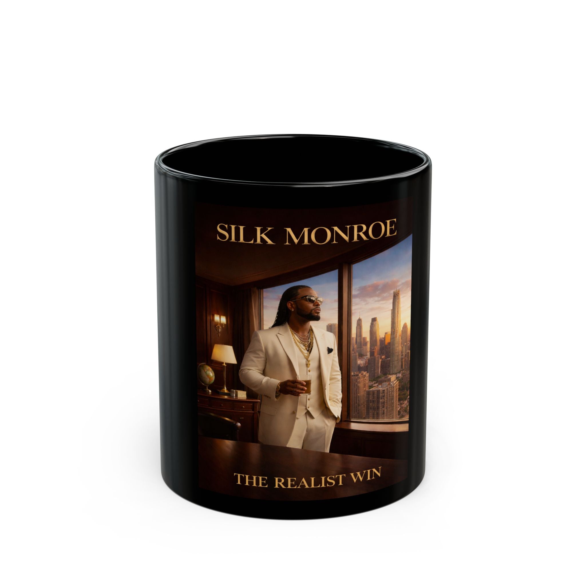 Silk Monroe The Realist Win Mug | Black Ceramic Coffee Cup