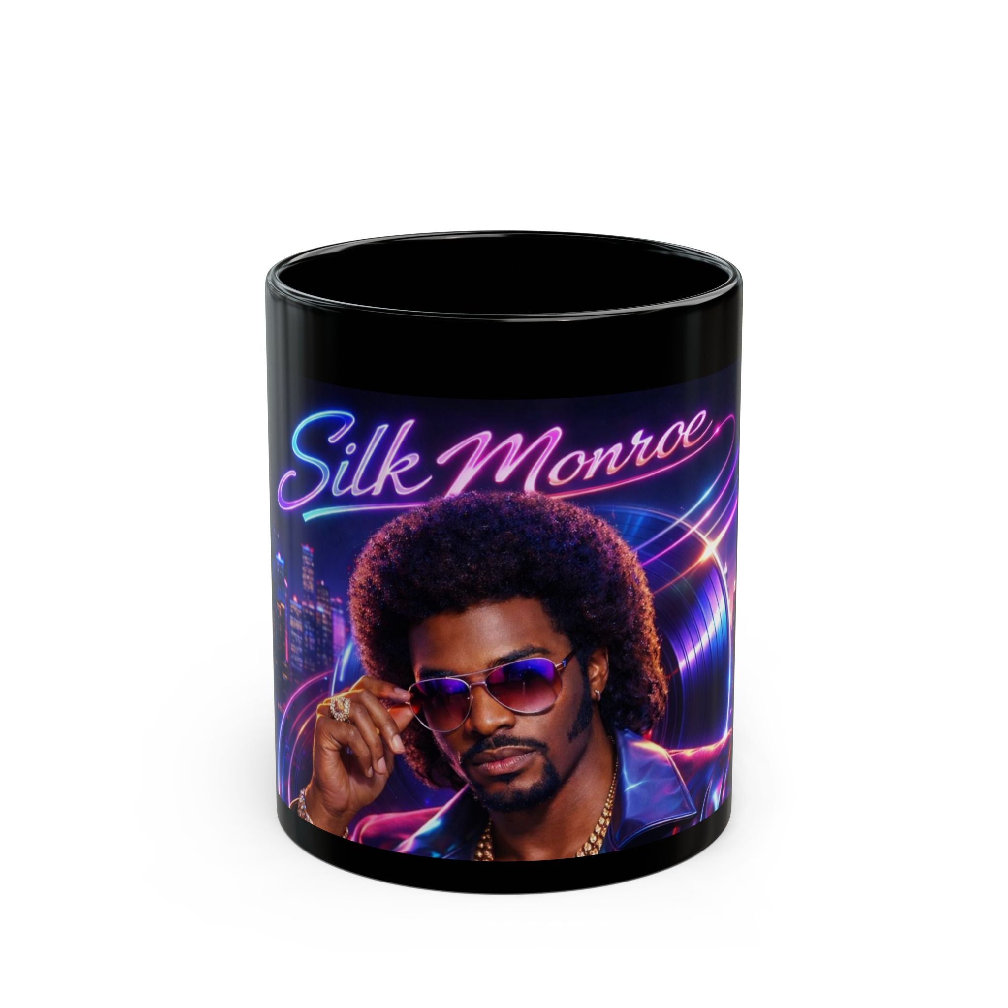 Silk Monroe Portrait Mug | Black Ceramic Coffee Cup