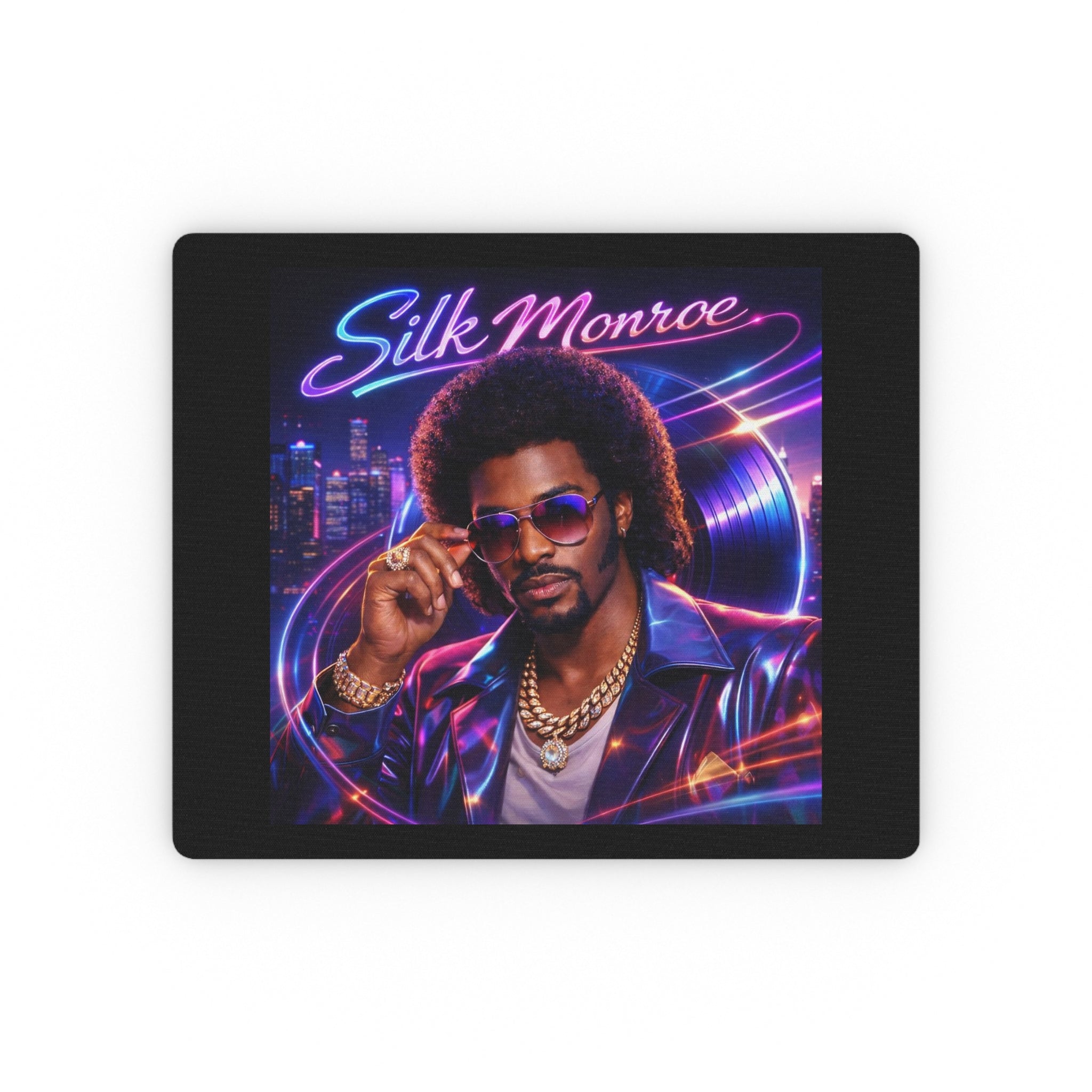 Silk Monroe portrait Rectangular Mouse Pad | Retro 80s neon, Vinyl DJ art